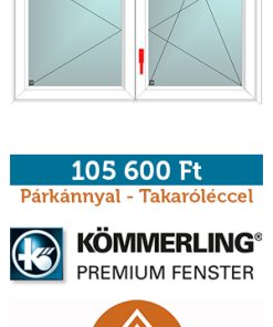 150*90 cm kfny-bny műanyag panel ablak - párkánnyal - takaróléccel