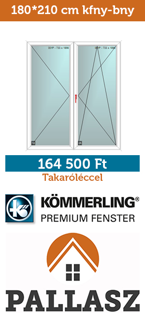 180-210 cm panel műanyag kfny-bny kétszárnyú erkélyajtó