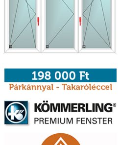 210*150 cm kfny-bny-bny panel műanyag ablak - párkánnyal - takaróléccel