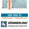 210-150 cm sorolt bny-bny válaszfalas műanyag panel ablak