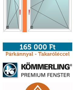 210-150 cm sorolt bny-bny válaszfalas műanyag panel ablak