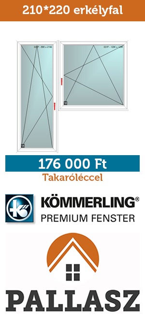 210*220 cm panel műanyag ablak - erkélyajtó - erkélyfal