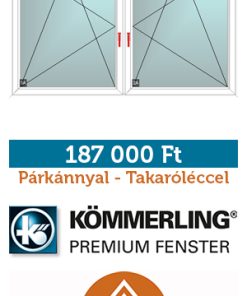 240-150 cm tokosztott bny-bny műanyag panel ablak