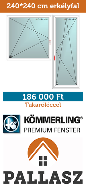 240-240 cm panel ablak, erkélyajtó, erkélyfal - ablak alatt parapet