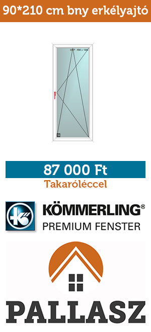 90*210 cm bny műanyag panel erkélyajtó - takaróléccel