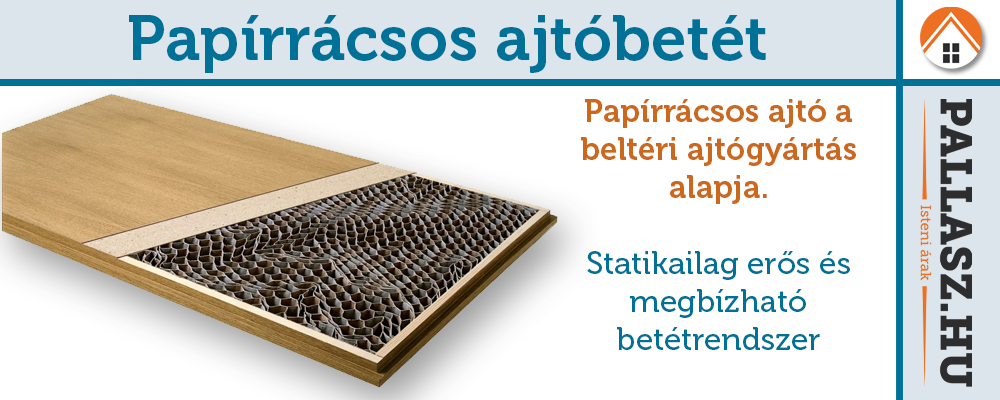 Papírrácsbetétes beltéri ajtó