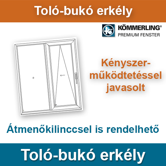 Műanyag toló-bukó erkélyajtó