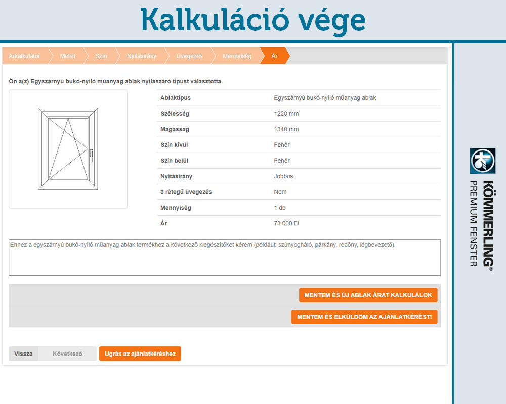 Műanyag ablak kalkulátor 